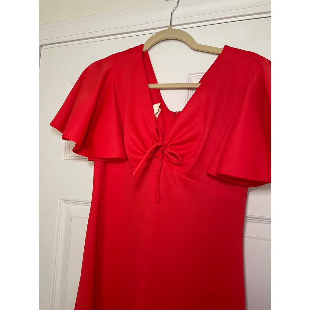 Vintage George Orange Maxi Dress Women’s Size 12 Sleeveless 70s Polyester Retro - Picture 3 of 6